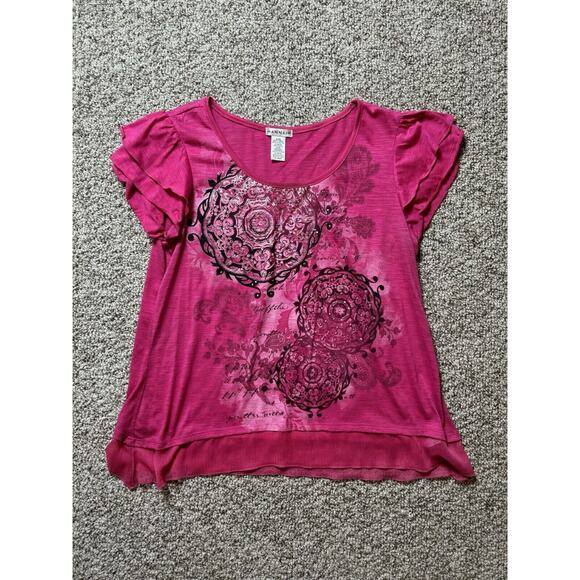 Hannah Pink Vintage Gem Stone Design Women’s Shirt Large - Picture 1 of 4